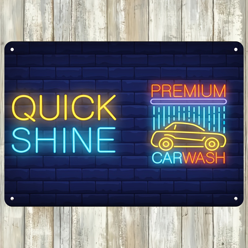 Auto Repair Shops - Letreiro Neon Quick Shine Car Wash